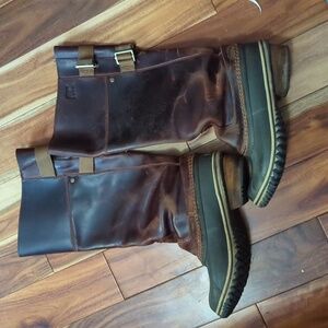 SOREL SLIMPACK RIDING TALL II EQUESTRIAN Brown Leather Riding Rain Boots USA SZ8